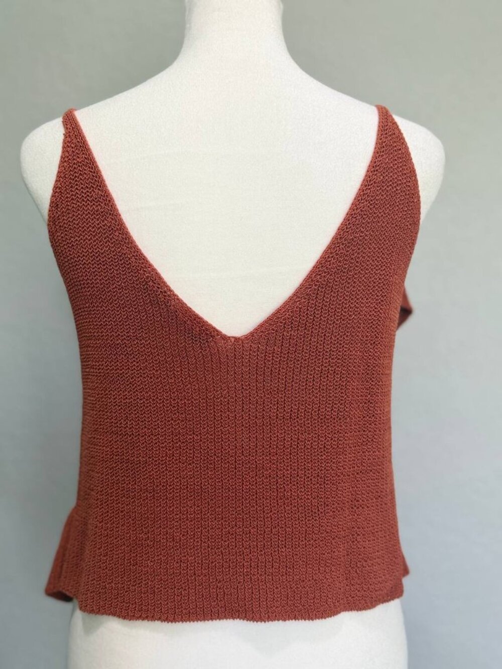Zara Rust Orange Knit Ruffle Tank Top - Picture 3 of 4